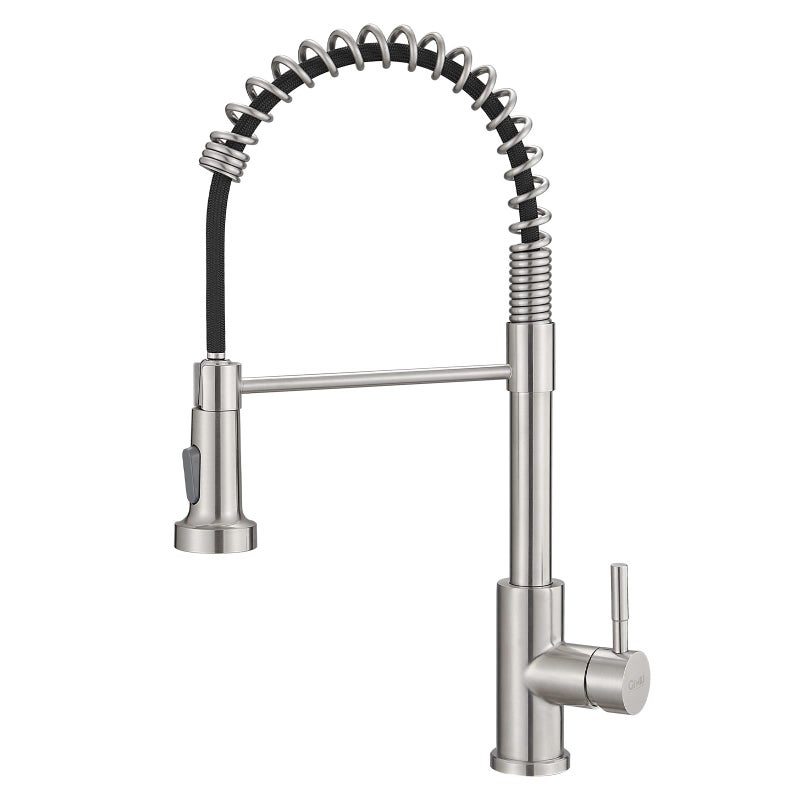 GIMILI Kitchen Faucet with Pull Down Sprayer Single Hole Stainless Steel Sink Faucet, Suitable for Farmhouses, RV, Laundry Room, Outdoor, and Campers. Llave para fregadero de cocina Brushed Nickel - Image 1